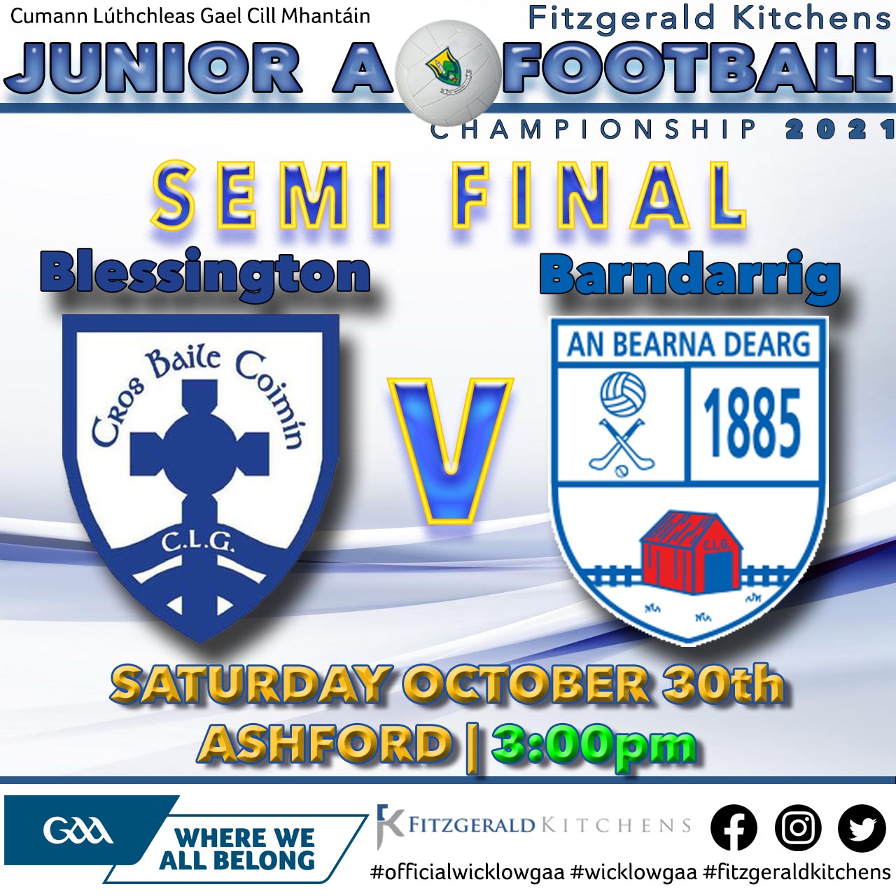 It’s the first of the Fitzgerald Kitchens Junior A Football Semi-Finals