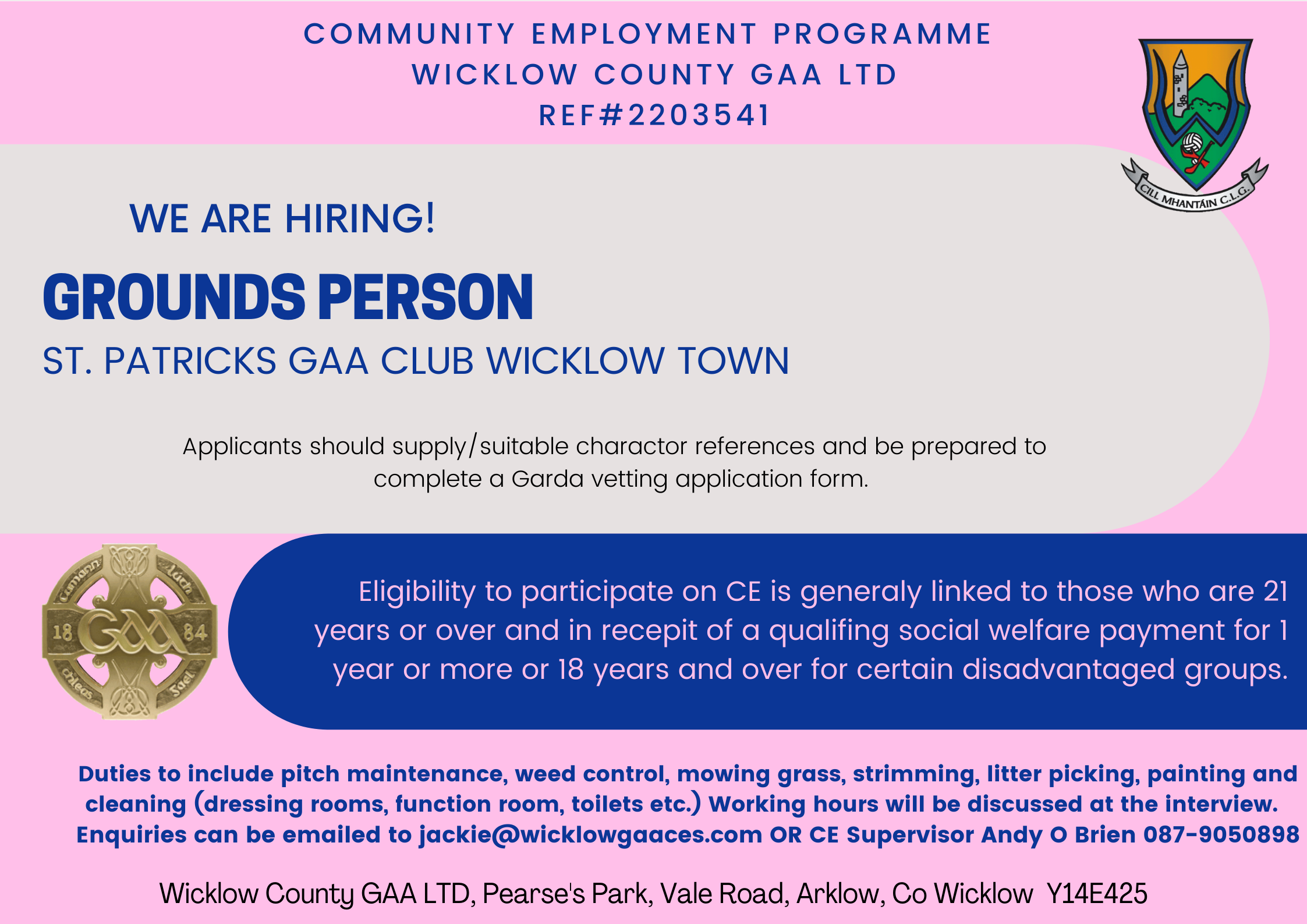 Community Employment Programme: Grounds Person / Caretaker x2