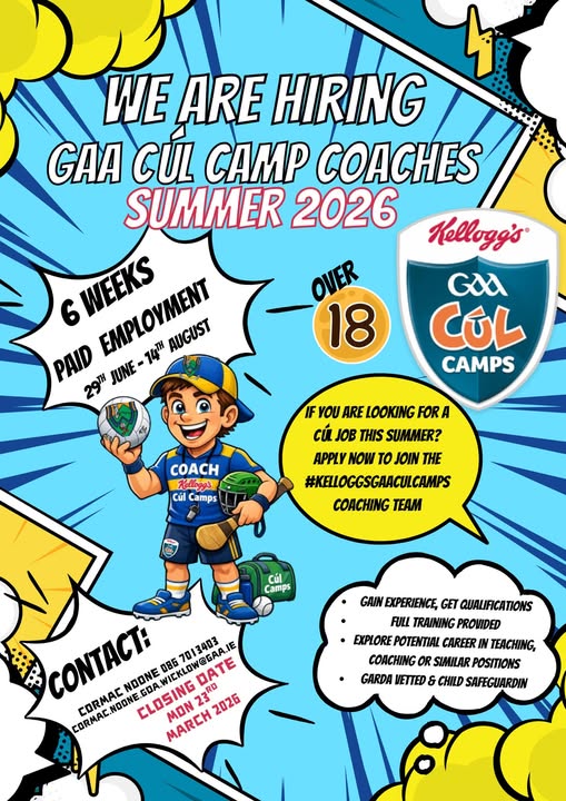 2026 Kellogg’s GAA Cul Camps Coaches recruitment